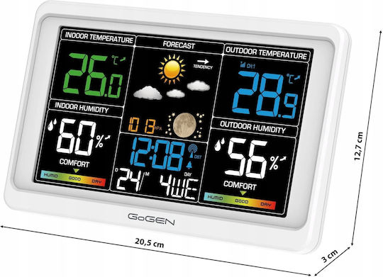GoGEN Me3350 Wireless Digital Tabletop Weather Station White