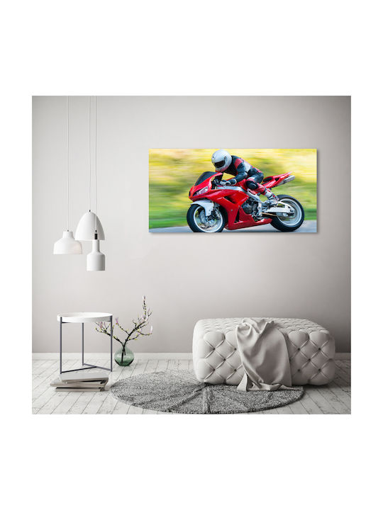 Tablou Decorativ Pânză Decorațiune Interioară Motocicletă 120x60 Cm