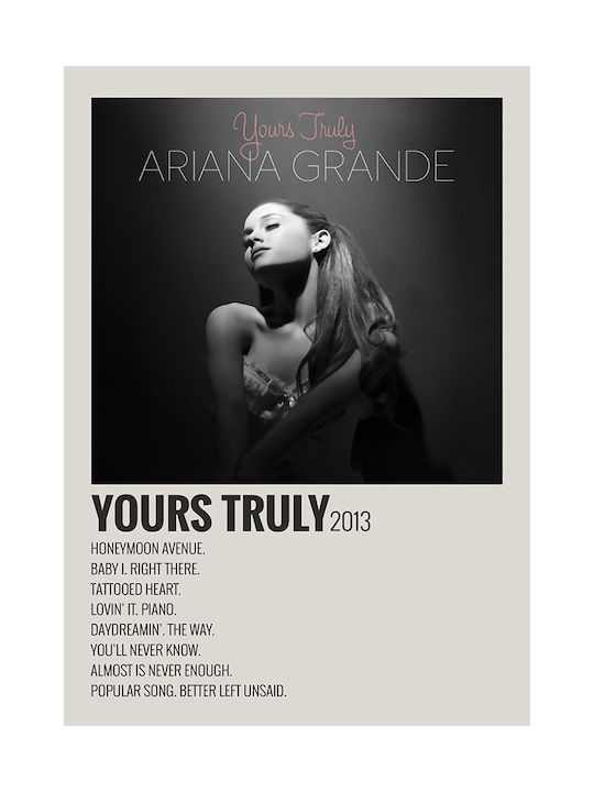 Music Poster Yours Truly Ariana Grande Ms739 21cm X 30cm Λευκό Κάδρο Pvc