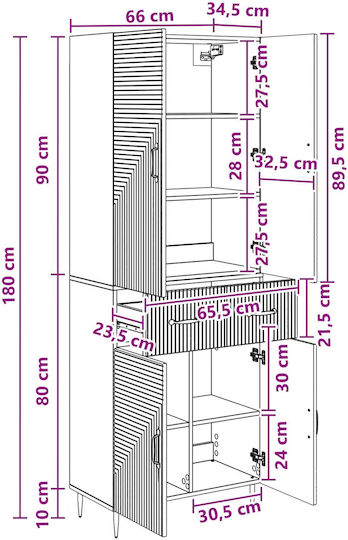 Библиотека Бяла 66x34.5x89.5см