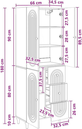 Bücherregale Braune 2Stücke 66x34.5x90cm