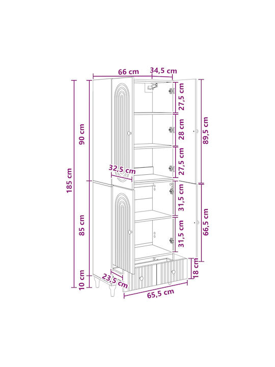 Gray Bookcases (2 Pieces) 66x34.5x95cm