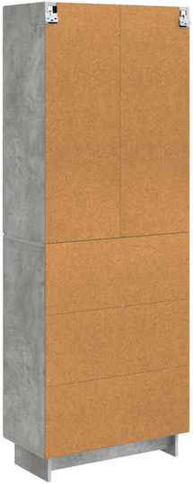 Wand Wohnzimmer Vitrine aus Spanplatte Grau 66x34.5x90cm