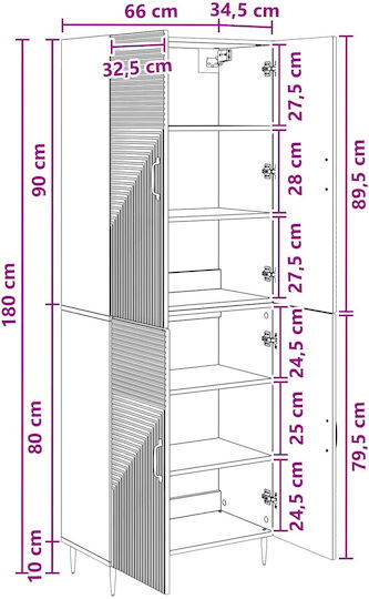 Бели Етажерки (2 Броя) 66x34.5x89.5 см
