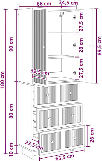Bücherregale Braune 2Stücke 66x34.5x90cm