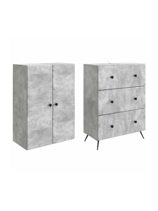 Gray Bookcases (2 Pieces) 66x34.5x90 cm