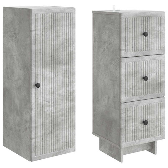 vidaXL Bathroom Column Cabinet Wall Hung M33xD34.5xH90cm Gray