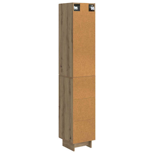 vidaXL Bathroom Column Cabinet Wall Hung M33xD34.5xH90cm Brown