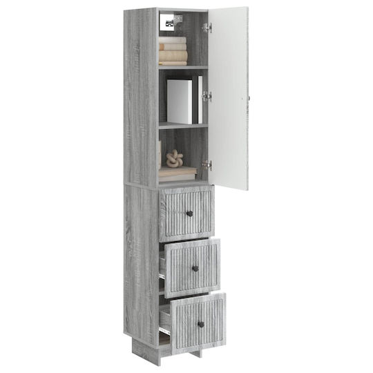 vidaXL Стенна Колона За Баня 33x34.5x90см Сива