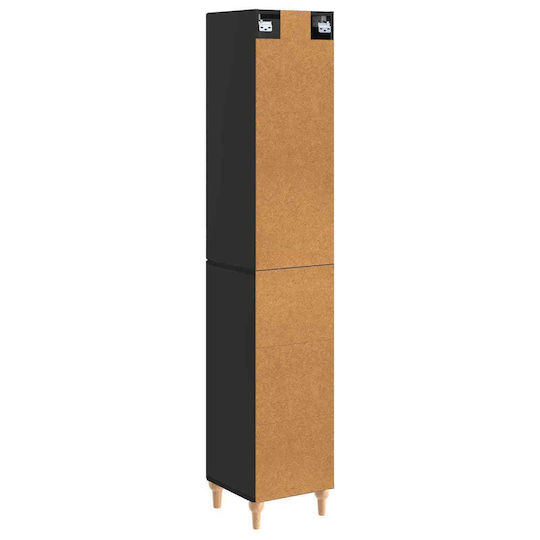 vidaXL Coloană De Baie De Perete M33xA34.5xÎ90cm Neagră