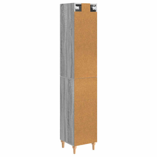 vidaXL Στήλη Μπάνιου Τοίχου Μ33xΒ34.5xΥ90cm Γκρι