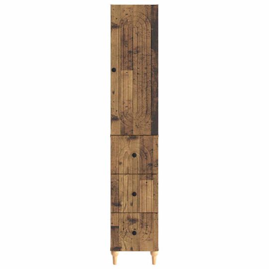 vidaXL Bathroom Column Cabinet Wall Hung M33xD34.5xH90cm Brown