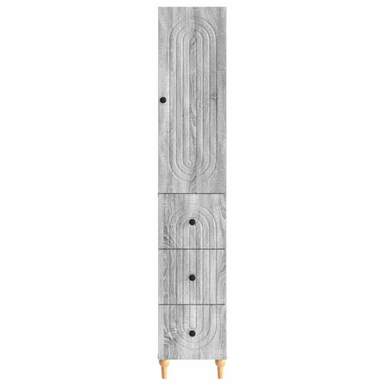 vidaXL Στήλη Μπάνιου Τοίχου Μ33xΒ34.5xΥ90cm Γκρι