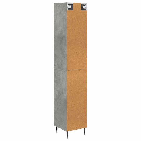 vidaXL Bathroom Column Cabinet Wall Hung M33xL34.5xH89.5cm Gray