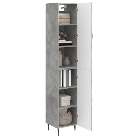 vidaXL Bathroom Column Cabinet Wall Hung M33xL34.5xH89.5cm Gray