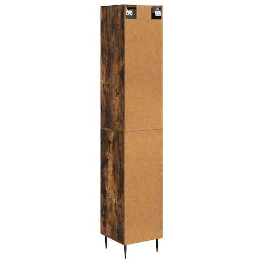 vidaXL Bathroom Column Wall Hung Cabinet 33x34.5x89.5 cm Brown
