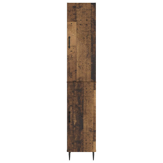 vidaXL Bathroom Column Cabinet Wall Hung M33xL34.5xH89.5cm Brown