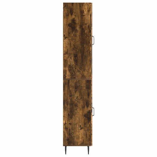 vidaXL Bathroom Column Wall Hung Cabinet 33x34.5x89.5 cm Brown