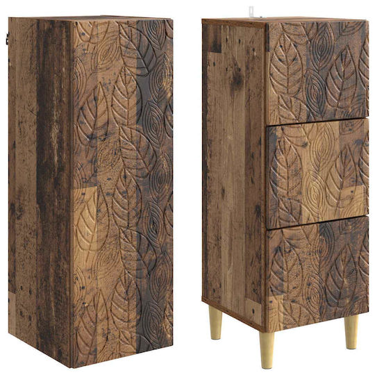 vidaXL Bathroom Column Cabinet Wall Hung M33xL34.5xH90cm Brown