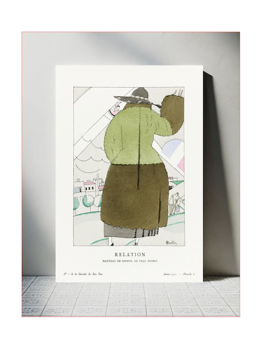 Relation, Manteau De Sports, De Paul Poiret (1921) By Charles Martin, Published In Gazette Du Bon Ton Painting on Canvas 50x80cm