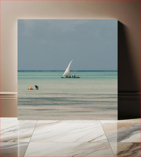 Картина Платноходка в морето 80x80 Картина Платноходка в морето 80x80