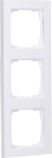 Gira Standard 55 Switch Frame 3-Fold Pure White Silk Matt