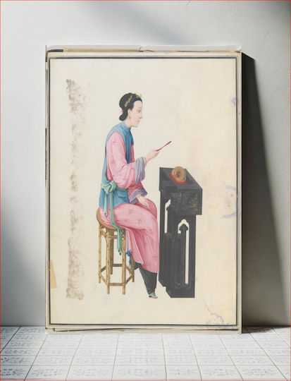 Watercolor Painting Musician Playing Mu Yu Chinese 100x150
