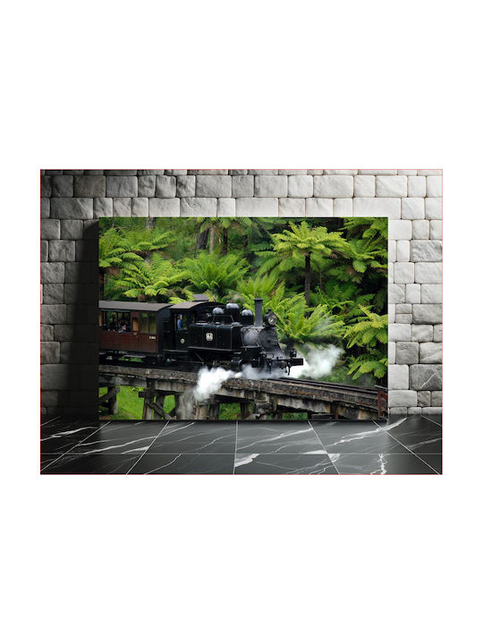 Painting Steam Train In Lush Greenery 150x100