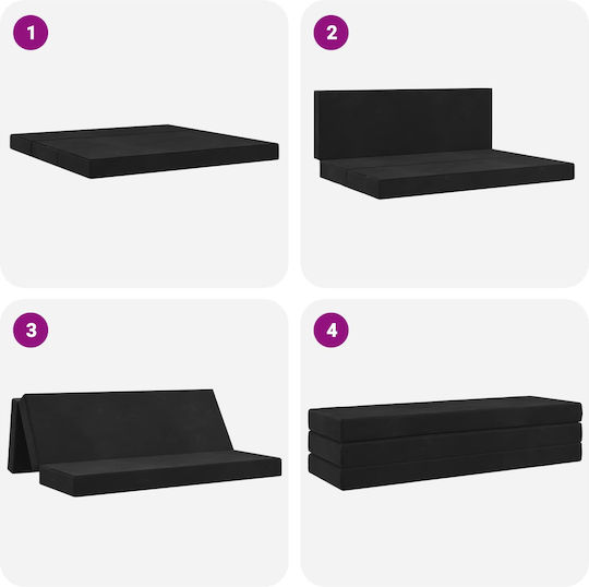 Vielseitiger Sitzsack Kanape Schwarz 200x67x45cm