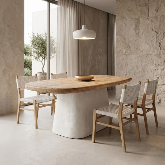 Fessen Τραπεζαρίας Λευκό 180x90x78εκ.