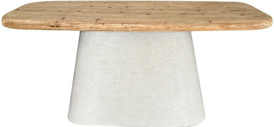 Fessen Ovaler Esszimmertisch Holz Weiß 180x90x78cm