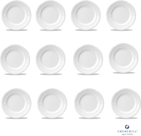 Churchill 1795 Shallow Serving Plate Porcelain White 16.5cm 12 Pieces