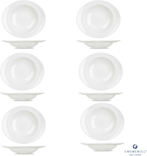 Churchill 1795 Deep Oval Serving Plate Porcelain White 27.5x27.5cm 6 Pieces