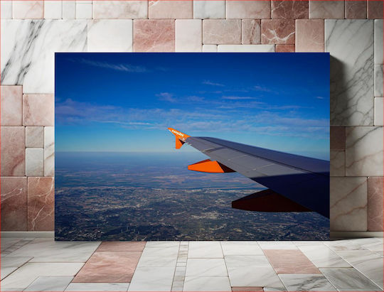 Airplane Wing Over Cityscape Πτέρυγα Αεροπλάνου Πάνω Από Το Αστικό Τοπίο 1 σε Καμβά Airplane Wing Over Cityscape Πτέρυγα Αεροπλάνου Πάνω Από Το Αστικό Τοπίο 1 σε Καμβά