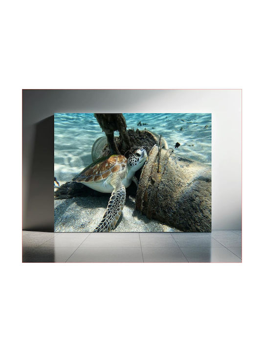 Sea Turtle Resting Underwater Θαλάσσια Χελώνα Ξεκουράζεται Υποβρύχια 120x80