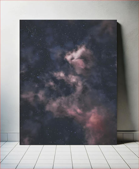 Night Sky mit Sternen und Wolken auf Segeltuch