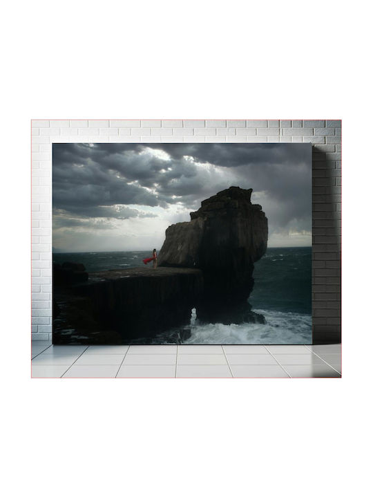 Painting Woman By Sea During A Storm Woman Next To The Sea During A Storm 100x70