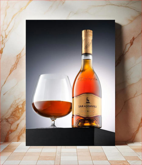 Bottle Of Sarajishvili Brandy And Glass Μπουκάλι Sarajishvili Brandy And Glass Γυάλινος