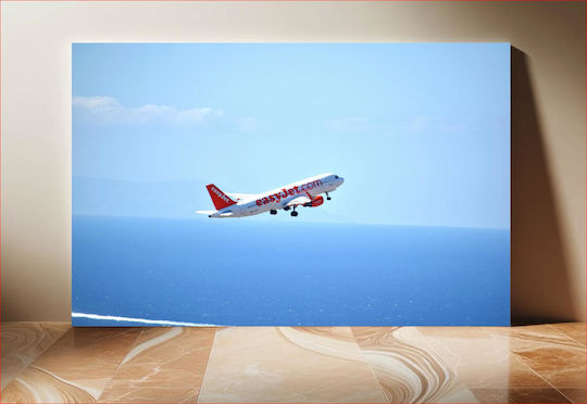 Airplane Taking Off Over The Sea Αεροπλάνο Που Απογειώνεται Πάνω Από Τη Θάλασσα 1 σε Καμβά Airplane Taking Off Over The Sea Αεροπλάνο Που Απογειώνεται Πάνω Από Τη Θάλασσα 1 σε Καμβά