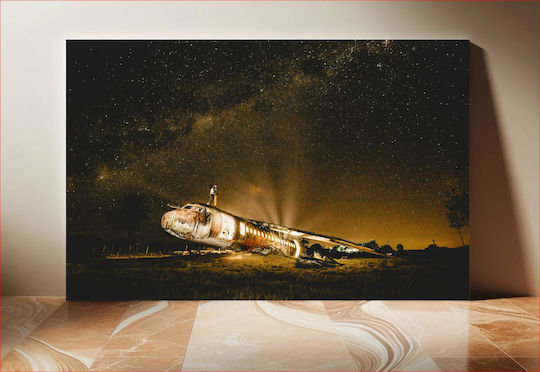 Abandoned Airplane Under The Stars Εγκαταλελειμμένο Αεροπλάνο Κάτω Από Τα Αστέρια 1 σε Καμβά Abandoned Airplane Under The Stars Εγκαταλελειμμένο Αεροπλάνο Κάτω Από Τα Αστέρια 1 σε Καμβά