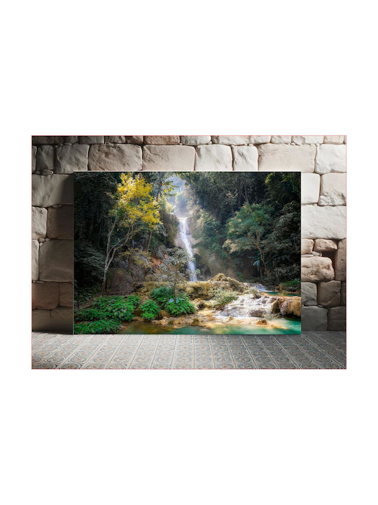 Πίνακας Tranquil Waterfall In Forest Ήρεμος Καταρράκτης Στο Δάσος 120x80