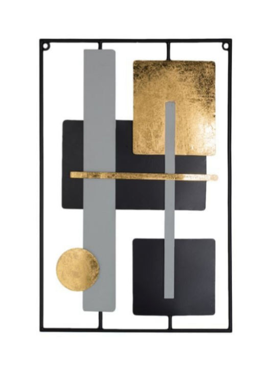 Metallic Wall Frame "Abstract Design" Black Gold 40x60cm