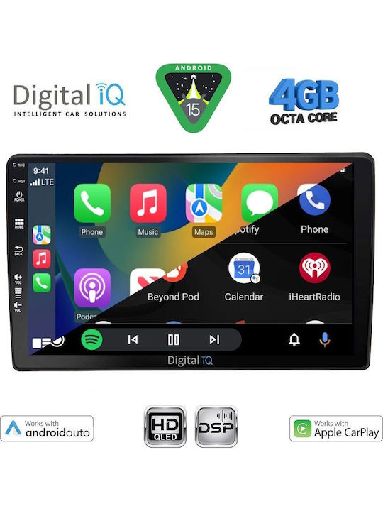 Digital IQ Car Audio System for Audi A4 2008-2015 Bluetooth USB WiFi GPS Apple CarPlay Android Auto with 10" Touch Screen
