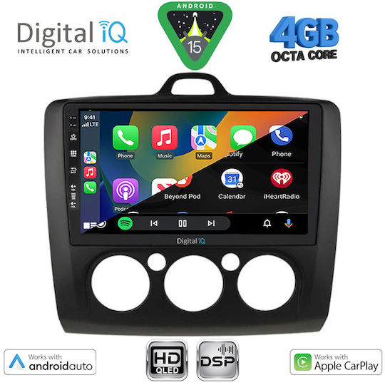 Digital IQ Car Audio System for Ford Focus 2005-2012 with A/C Bluetooth USB WiFi GPS Apple CarPlay Android Auto with 9" Touch Screen
