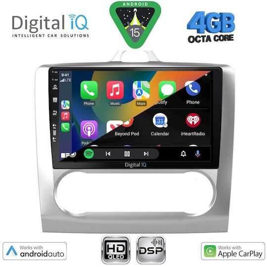 Digital IQ Car Audio System for Ford Focus 2005-2012 with Clima (Bluetooth USB WiFi GPS Apple CarPlay Android Auto) with 9" Touch Screen