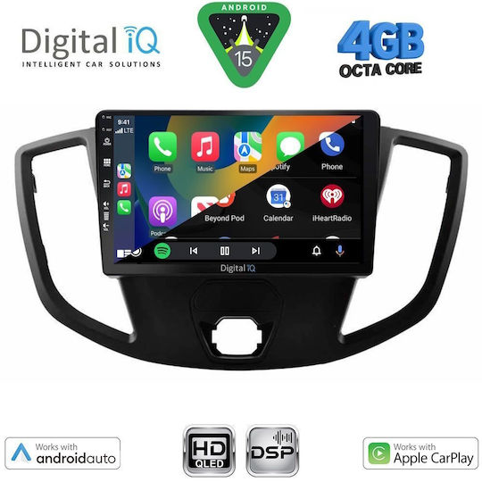 Digital IQ Ηχοσύστημα Αυτοκινήτου για Ford Transit 2014-2020 (Bluetooth/USB/WiFi/GPS/Apple-Carplay/Android-Auto) με Οθόνη Αφής 9"
