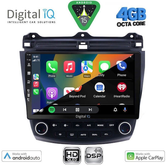 Digital IQ Car Audio System for Honda Accord 2003-2007 (Bluetooth/USB/WiFi/GPS/Apple CarPlay/Android Auto) with 10" Touch Screen