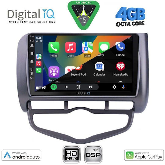 Digital IQ Car Audio System for Honda Jazz 2002-2008 with Clima (Bluetooth/USB/WiFi/GPS/Apple CarPlay/Android Auto) with 9" Touch Screen