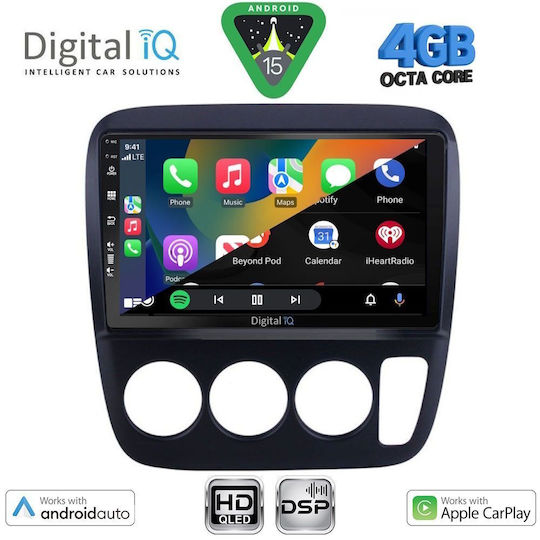 Digital IQ Car Audio System for Honda CR-V 1996-2006 with A/C (Bluetooth/USB/Wi-Fi/GPS/Apple CarPlay/Android Auto) with 9" Touch Screen