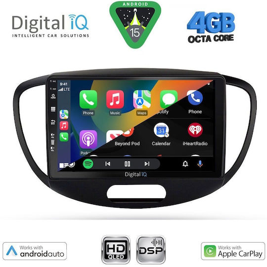 Digital IQ Ηχοσύστημα Αυτοκινήτου για Hyundai i10 2008-2013 (Bluetooth/USB/WiFi/GPS/Apple-Carplay/Android-Auto) με Οθόνη Αφής 9"